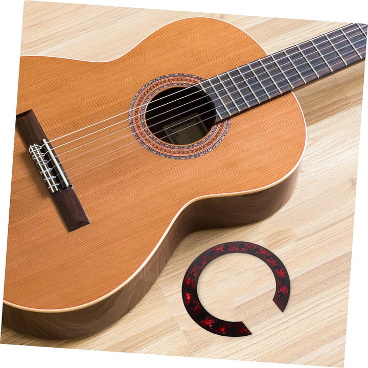 2 Stück Selbstklebender Gitarren Rosettenaufkleber mit Rosenmuster