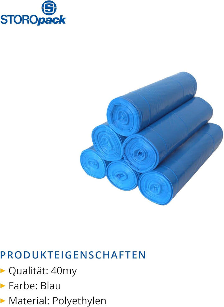 250 Stück Müllsäcke Müllbeutel blau 70 x 110 cm 120 Liter