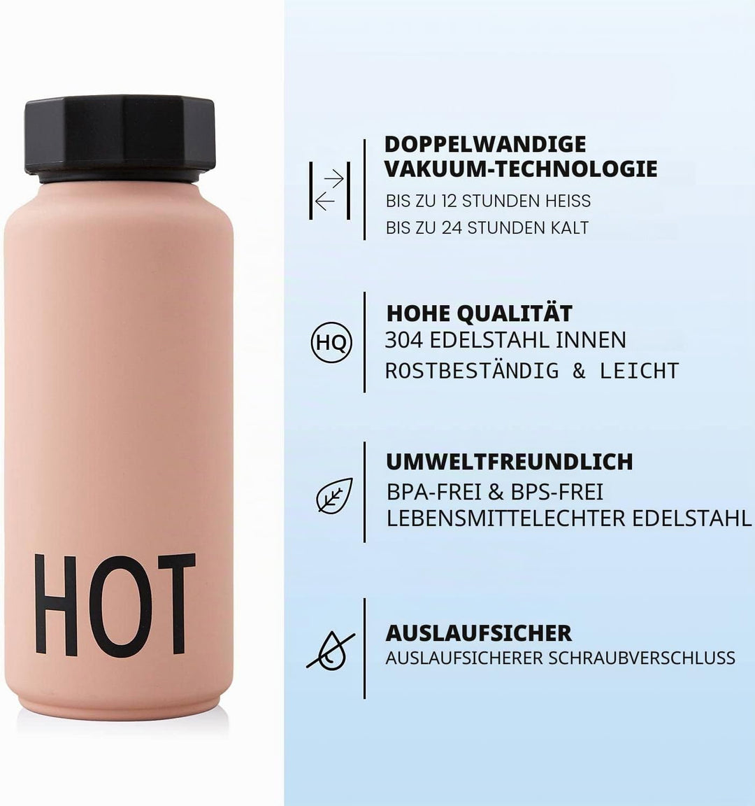 Design Letters Thermosflasche 500 Ml | Weihnachtsgeschenke Kleinigkeiten, Weihnachtsgeschenke für Fr