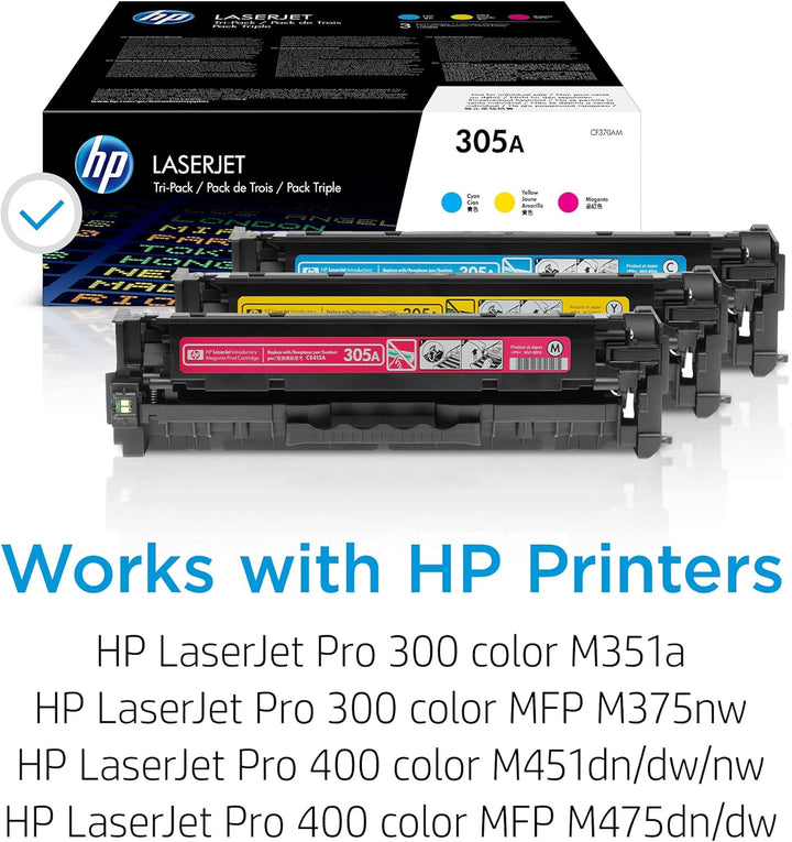 HP 305A (CF370AM) Multipack Original Toner 1xBlau, 3er-Pack, cyan/magenta/gelb