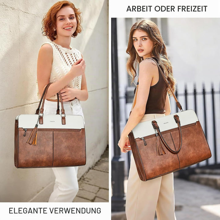 Shrrie Laptop Tasche für Frauen,Wasserdichte Arbeitstasche Laptop Tote Bag,Aktentasche mit Tasche Be