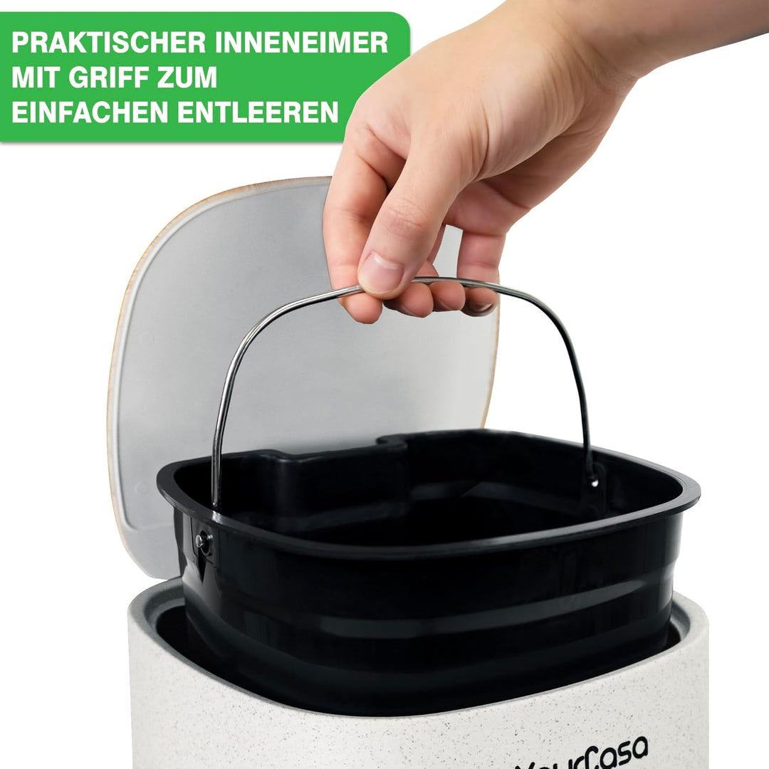 YourCasa Mülleimer Bad [5L] - 30% weniger Plastik - Badeimer - Kosmetikeimer Badezimmer Klein - Badm