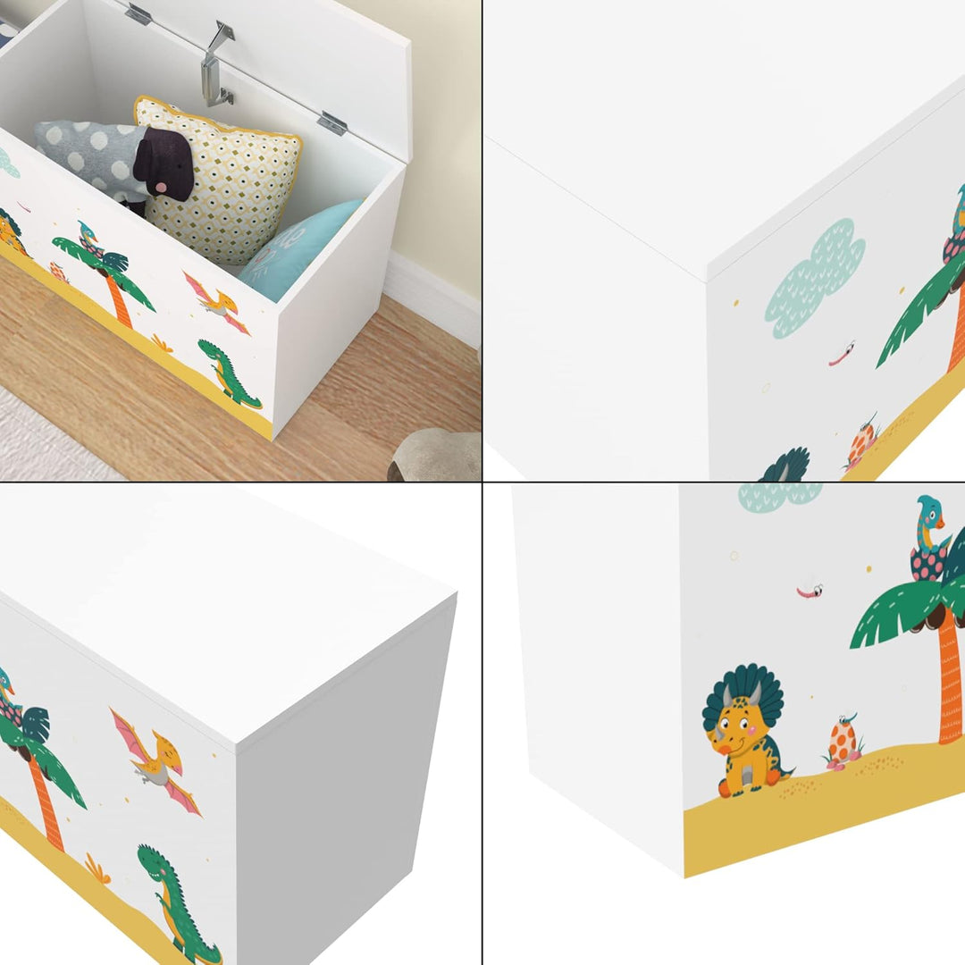 [en.casa] Spielzeugkiste Oleiros mit aufklappbarem Deckel Aufbewahrungsbox für Kinderzimmer Bücher S