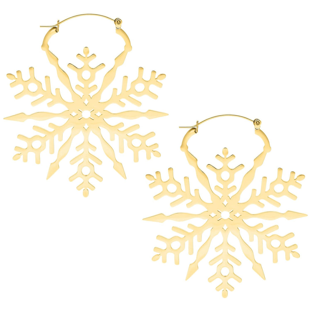 Wildcat Snowflake Hoops Gold, Gold