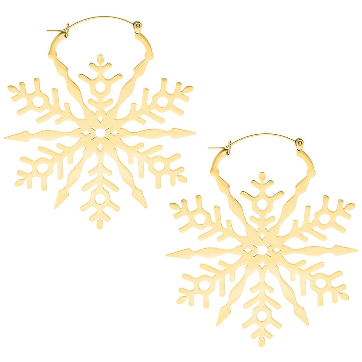 Wildcat Snowflake Hoops Gold, Gold