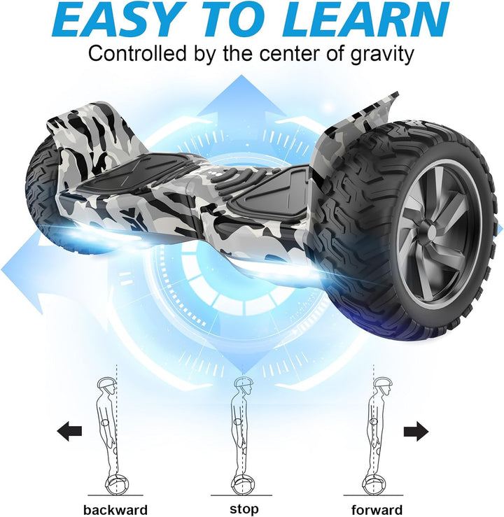 RCB Hoverboards SUV mit Sitz Hoverboards Off-Road, App-fähige Bluetooth Hoverboards, 8,5 '' Hummer +
