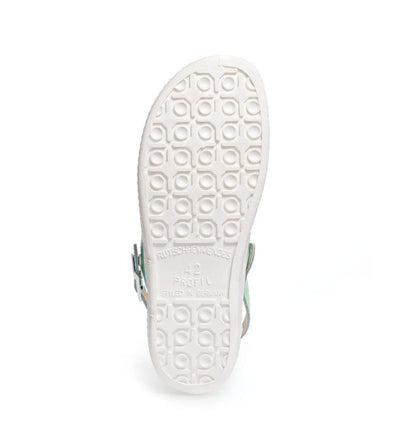 Abeba Damen Clog 7091 - the original, Glattleder,mint/weiss, zertifiziert, 39 39 EU, 39 EU