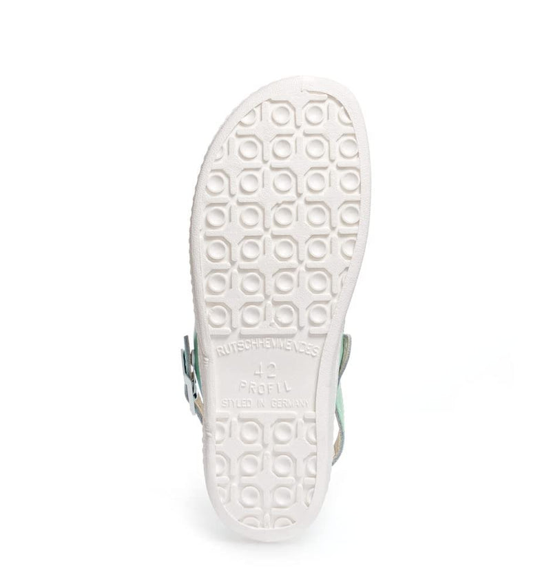 Abeba Clog 7091 - the original, Glattleder,mint/weiss, zertifiziert, 42 42 EU, 42 EU