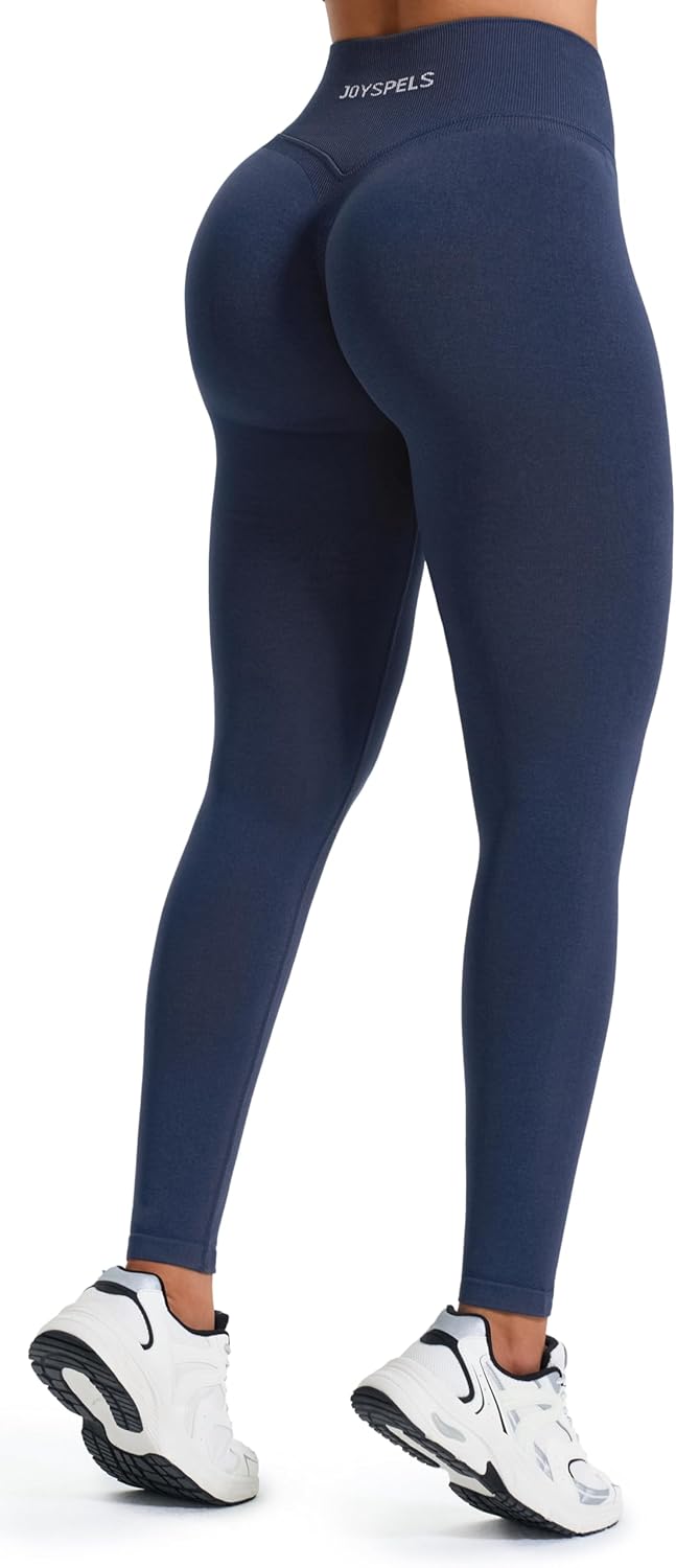 JOYSPELS Scrunch Butt Leggings Damen, Gym V Förmige Bund High Waist Sport Booty Lifting Po Push Up S