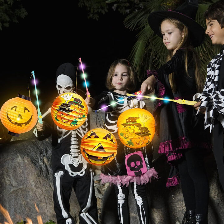 Laternenstab mit LED, LED Laternenstab Elektrisch für St Martin Halloween 4er Kinderlampenstäbe 50CM