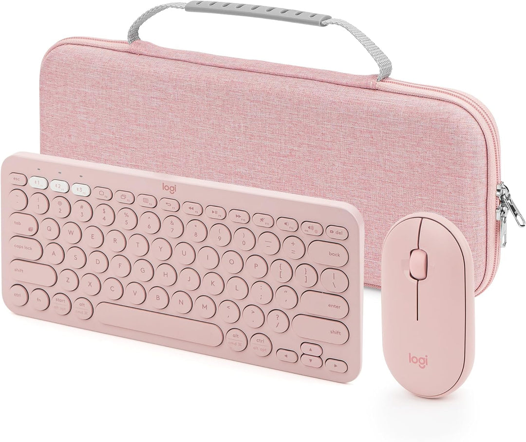 GEEKRIA Hartschalen-Reiseetui, kompatibel mit Logitech K380/k380s Tastatur +M350/M350s Maus, Pebble