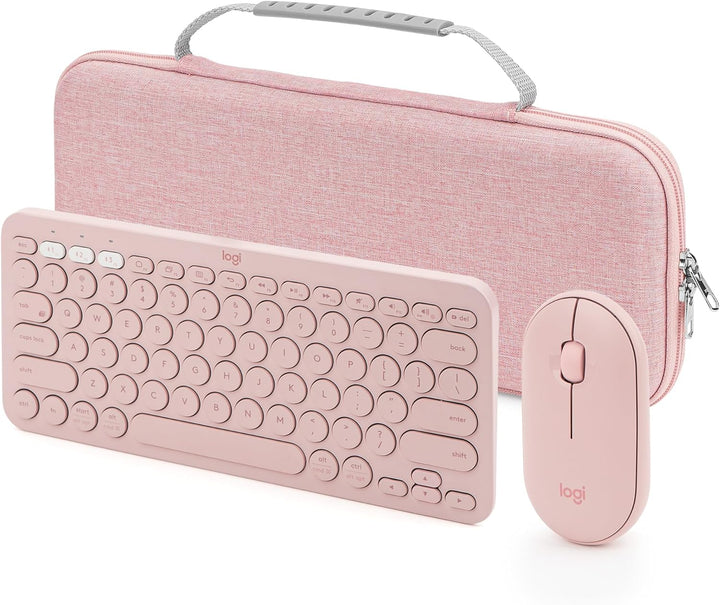 GEEKRIA Hartschalen-Reiseetui, kompatibel mit Logitech K380/k380s Tastatur +M350/M350s Maus, Pebble