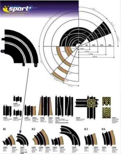Radius-1-Haarnadelkurve, 90°, 2 Stück, Schwarz Radius 1 Hairpin Curve 90° x 2, Radius 1 Hairpin Curv