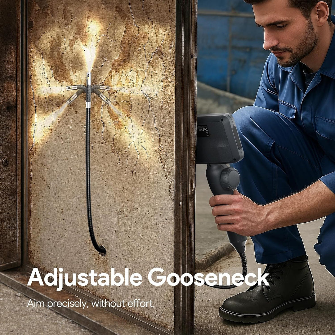 DEPSTECH Doppelobjektiv-Endoskop mit 210°-Zweiwege-Gelenk, industrielle Endoskopkamera mit Beleuchtu