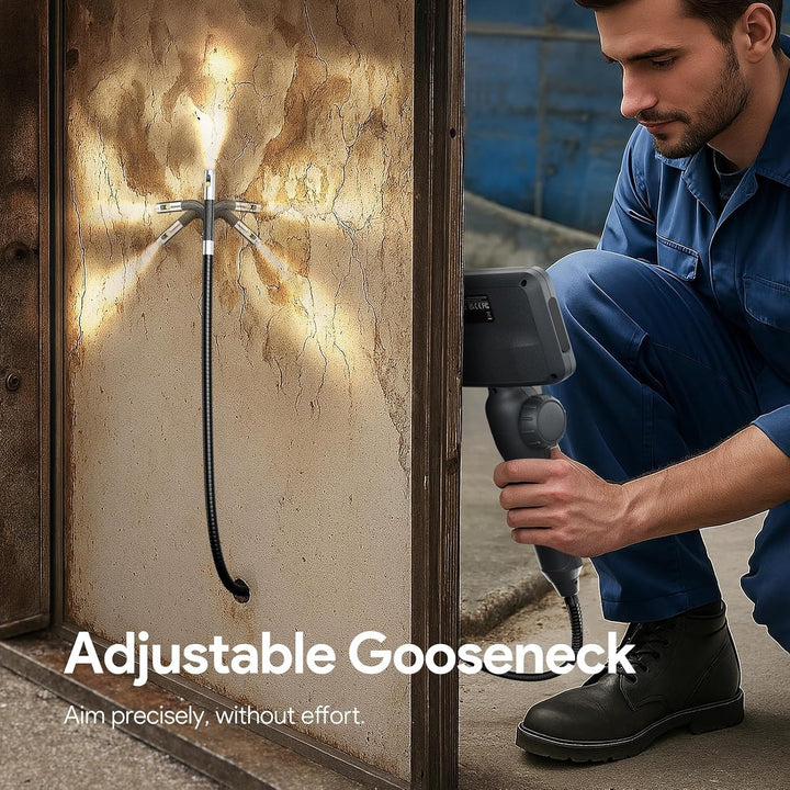 DEPSTECH Doppelobjektiv-Endoskop mit 210°-Zweiwege-Gelenk, industrielle Endoskopkamera mit Beleuchtu