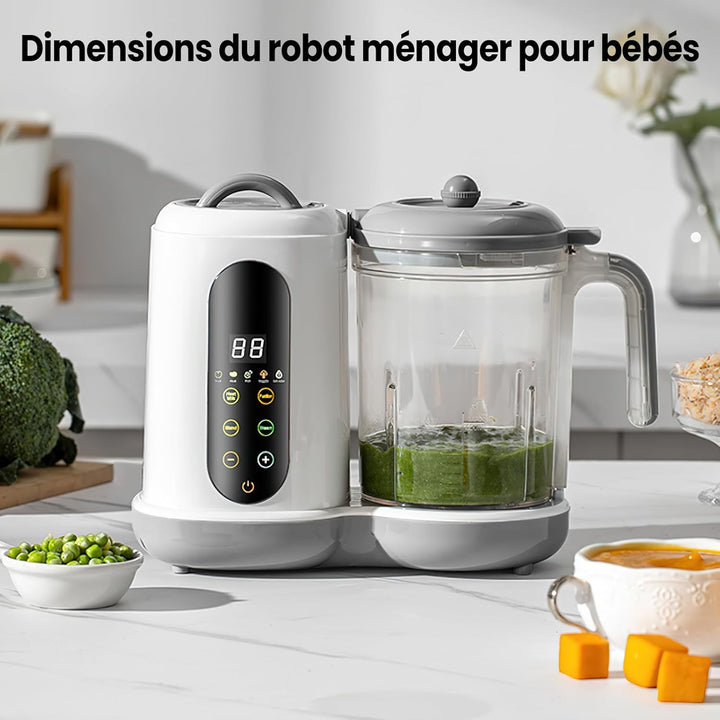 4-in-1 Babybrei Zubereiter &amp; Dampfgarer Mixer Baby, 400ml Baby Küchenmaschine mit Touchscreen, Autom