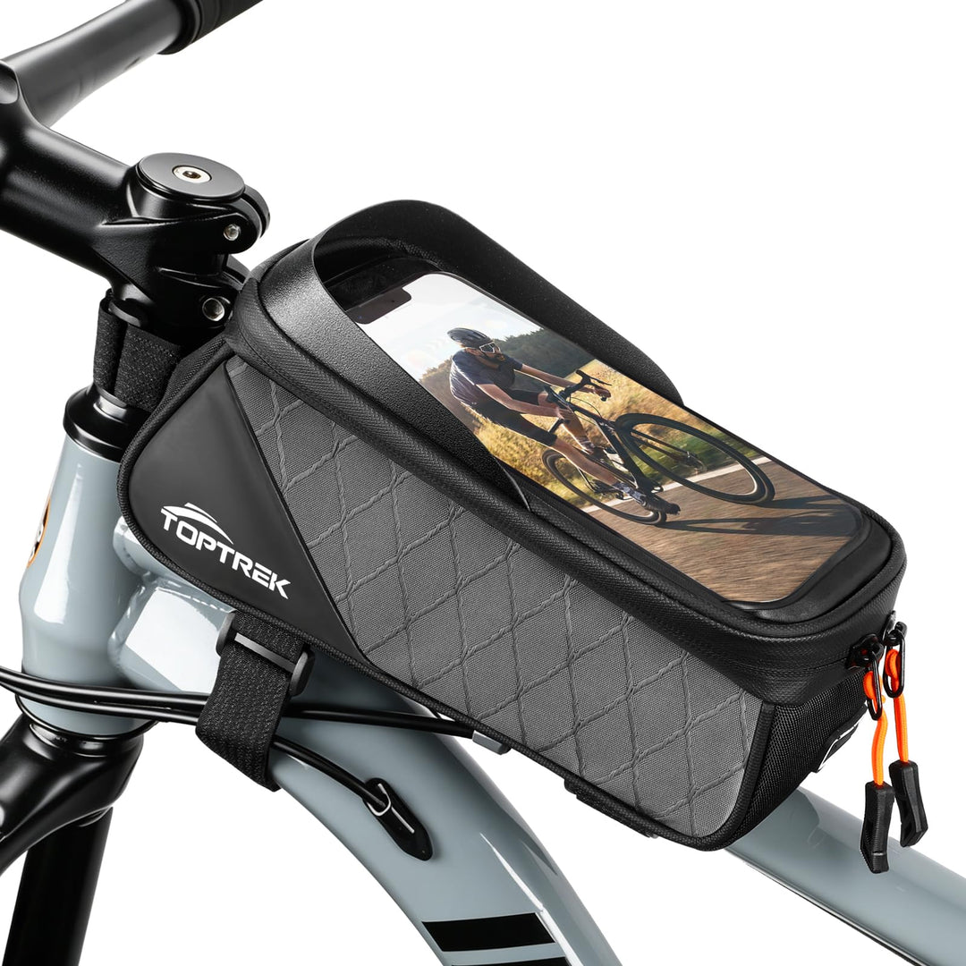 toptrek Fahrrad Rahmentasche, Fahrradtasche Rahmen für Smartphone mit Touchscreen für Smartphone 6.8
