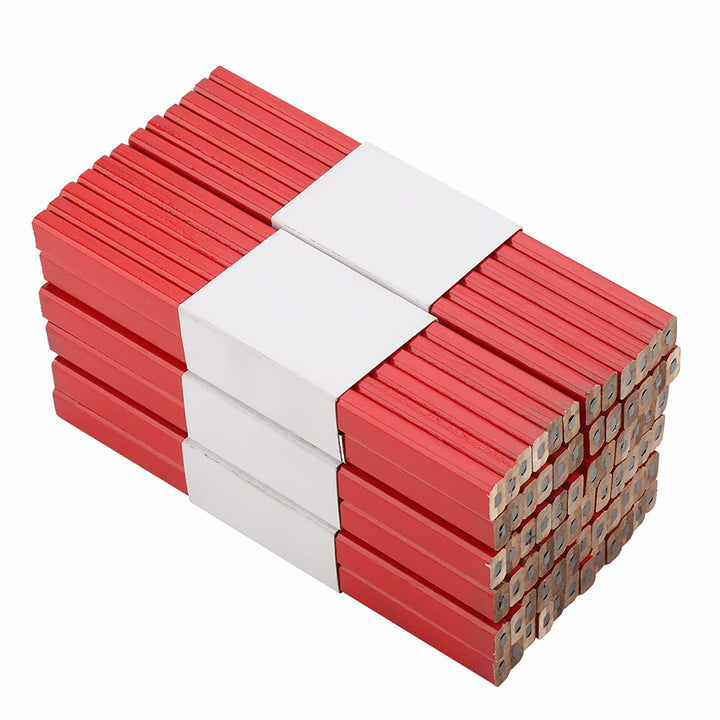 72Pcs 175mm Red Carpenter Pencil Achteckige Hartholz Markierung Bleistifte