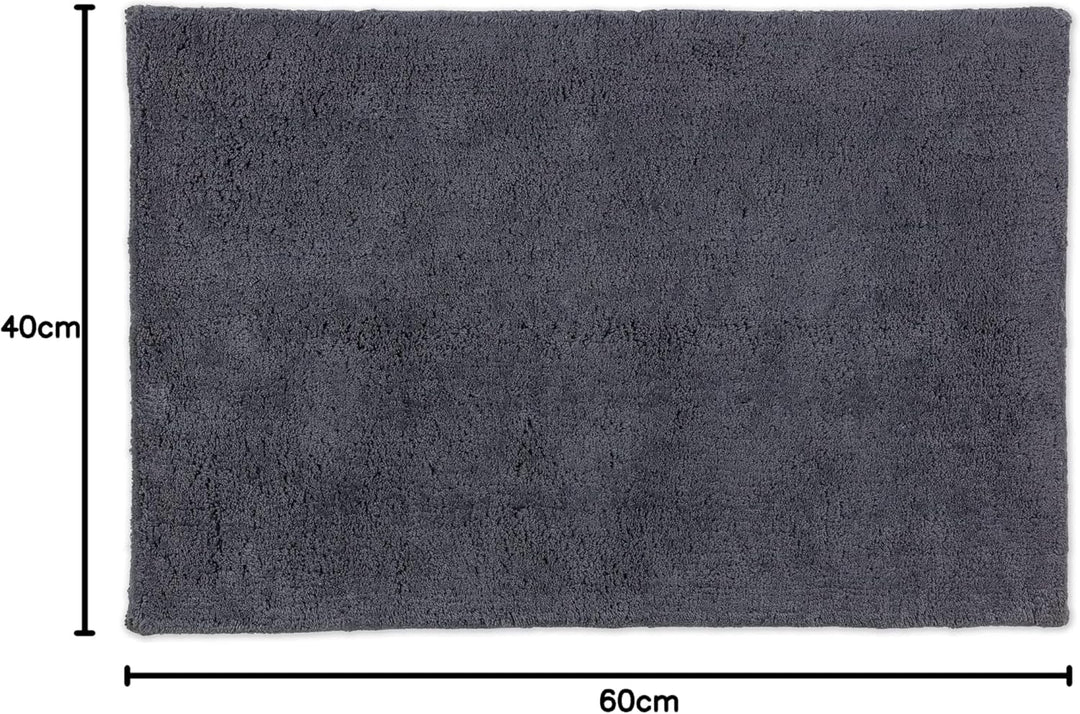 Schöner Wohnen Kollektion Badteppich einfarbig anthrazit 40 x 60 cm – waschbare Badematte rutschfest
