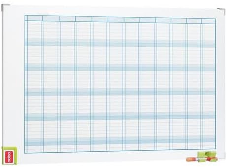 Nobo Performance 3048001 Planungstafel (Jahresplanungsraster, magnetisch/beschreibbar, 900 x 600 mm)