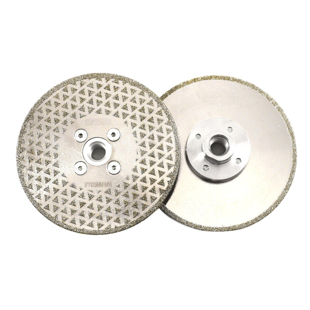 DT-DIATOOL Diamantscheibe 2 Stücke 125 mm x M14 Galvanisch Trennscheibe und Schleifscheibe für Harte
