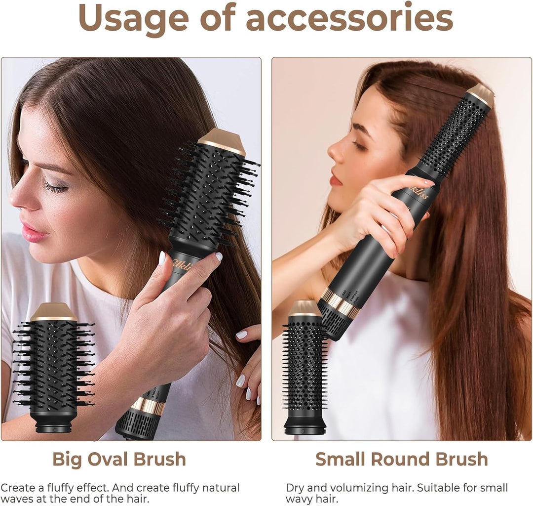 UKLISS Hairstyler 6 in 1 Air Styler Set- für Locken, Volumen, Glätten und Trocknen- 1000W Föhnbürste