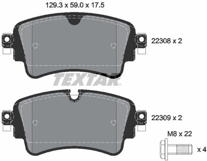 Textar Bremsklötze Bremsbeläge Bremsbelagsatz Hinterachse Q+ 2230801