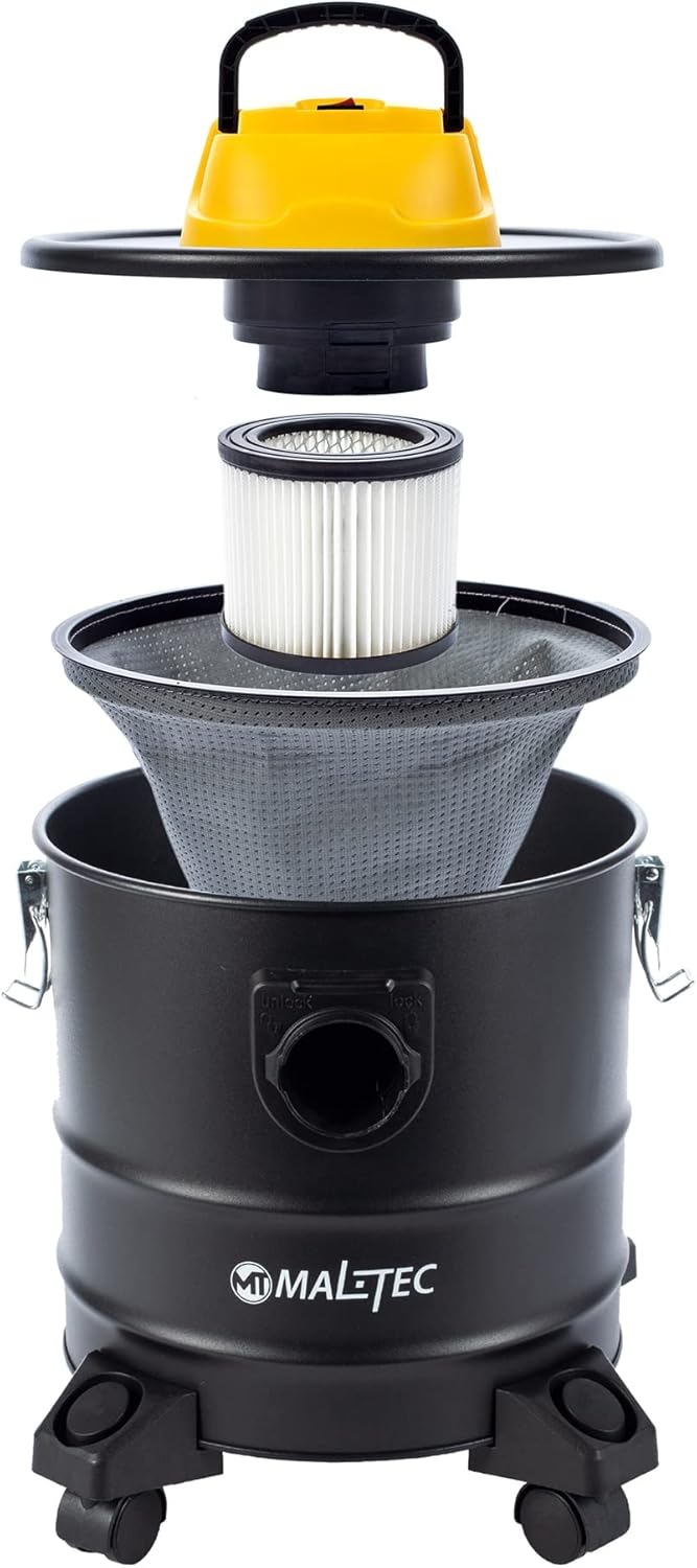 MalTec Industriestaubsauger ML1800-ASH Industriestaubsauger Aschesauger Kaminsauger 1800W 18 Liter |