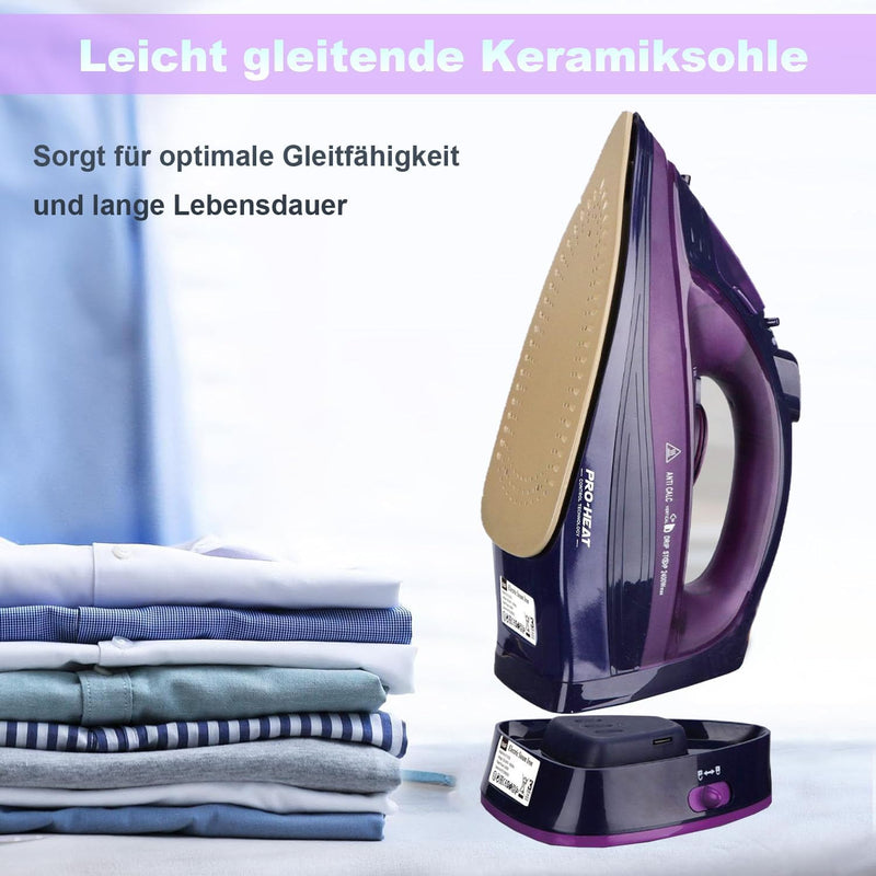 Dampfbügeleisen kabellos 2400 W Cordless Steam Iron, kabelloses Bügeleisen, Sohle mit keramischer An
