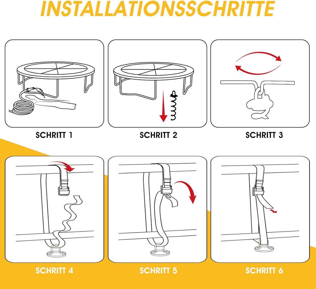 Kamfwert Bodenanker Erdanker für Trampolin, Gartenhaus, Schaukeln | 4 Trampolin Bodenanker Set mit V