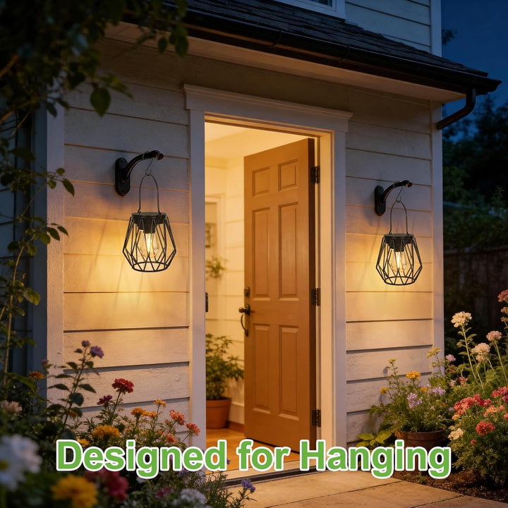 Kimjo Solarlaterne für Aussen, Solarlampen für Aussen Garten Hängend/Stehend, IP65 Wasserdicht Solar