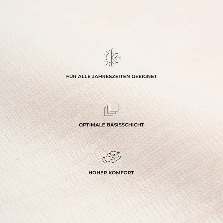 DILLING Merino Langarmshirt für Damen - Extra Feine Unterwäsche aus 100% Bio Merinowolle 40 Natur, 4