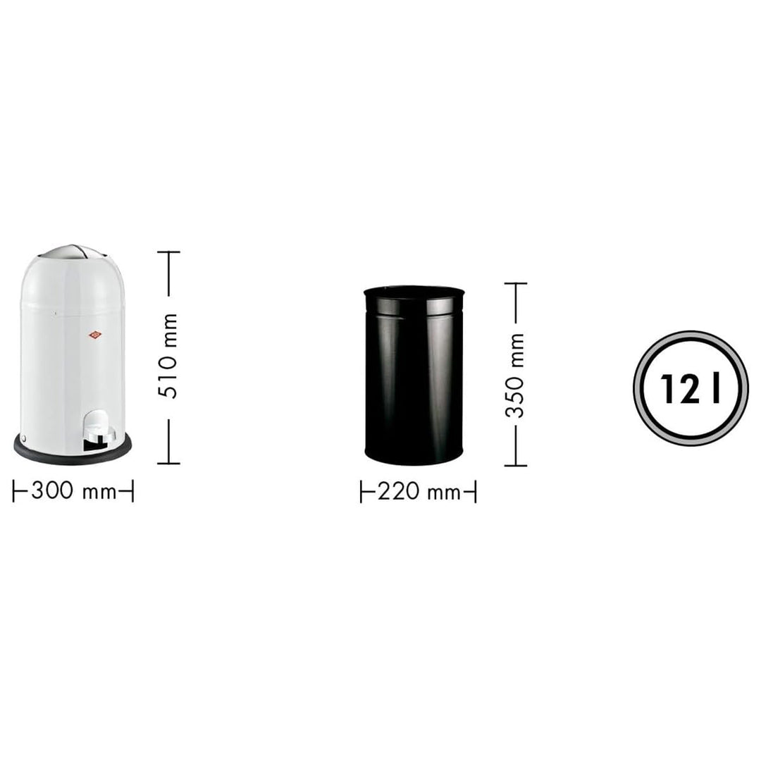 Wesco Kickmaster Junior Abfallsammler in der Farbe mattschwarz, pulverbeschichtetes Stahlblech, eing