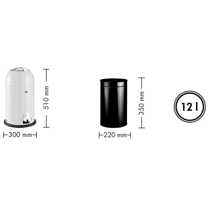 Wesco Kickmaster Junior Abfallsammler in der Farbe mattschwarz, pulverbeschichtetes Stahlblech, eing