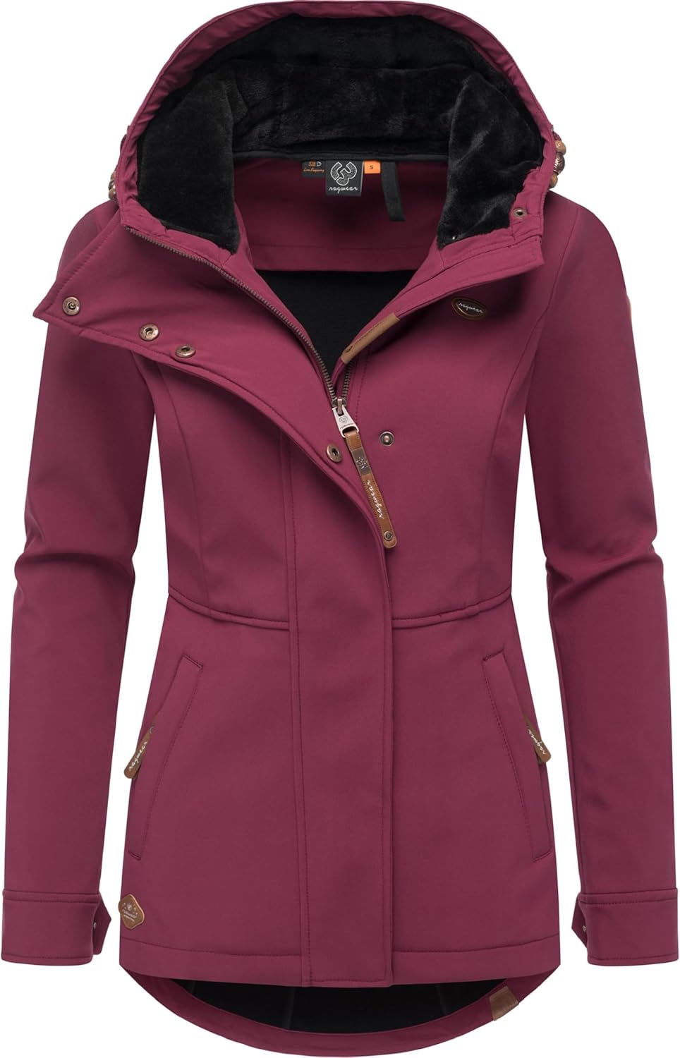 Ragwear Damen Sotfshelljacke Übergangsjacke mit Teddyfleece-Kapuze Yba Intl XS-6XL XS Wine25, XS Win
