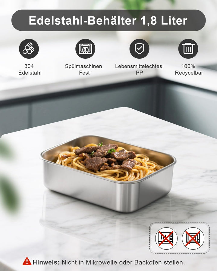 AUTOPkio 1,8L Innenbehälter aus 304 Edelstahl, Original Ersatz für elektrische Lunchbox, Kompatibel