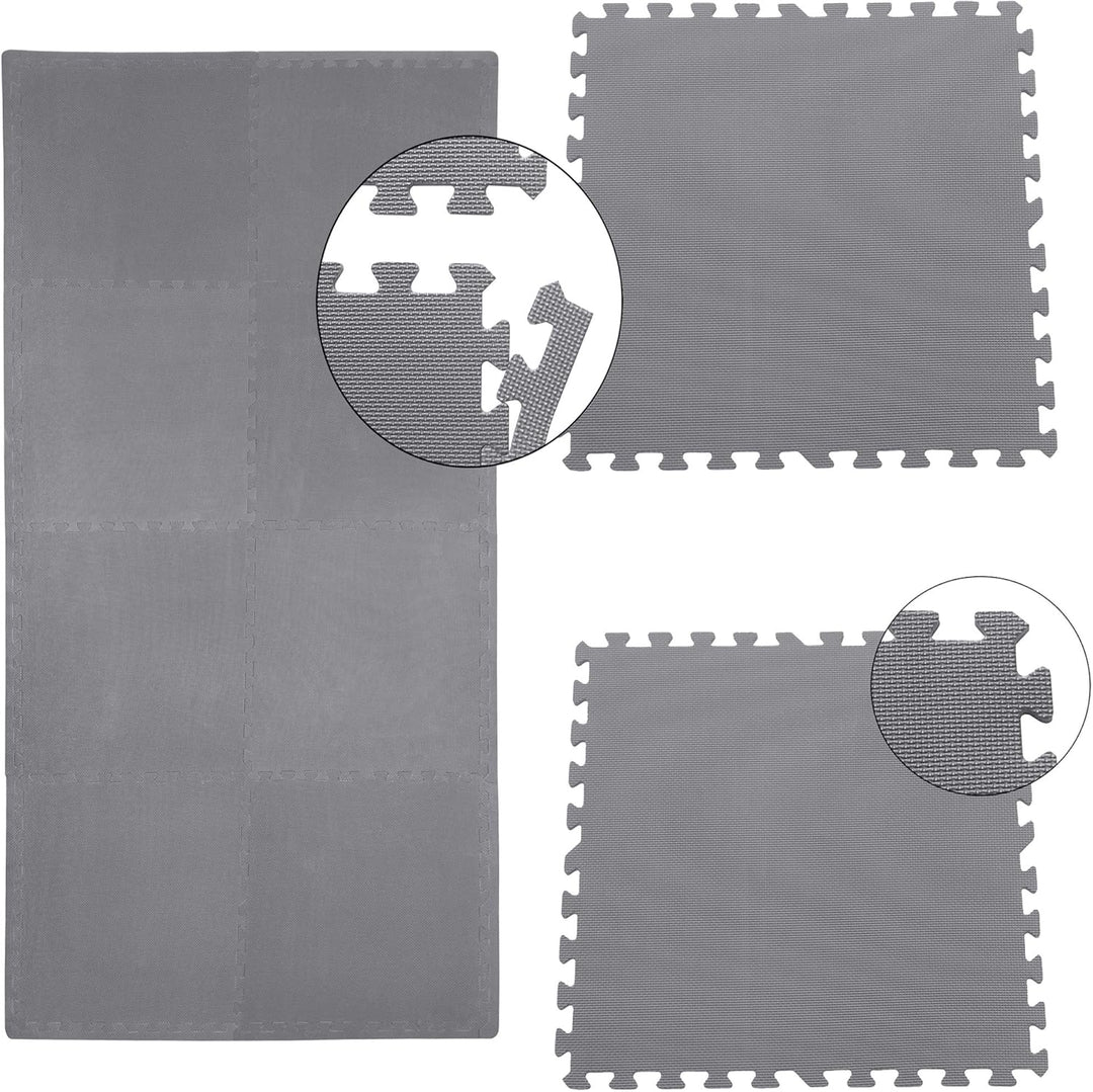 Sporttrend 24® 18 Schutzmatten + 36 Randstücke in schwarz und weiteren Farben 30x30x1 cm | Bodenschu