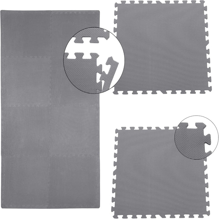 Sporttrend 24® 18 Schutzmatten + 36 Randstücke in schwarz und weiteren Farben 30x30x1 cm | Bodenschu