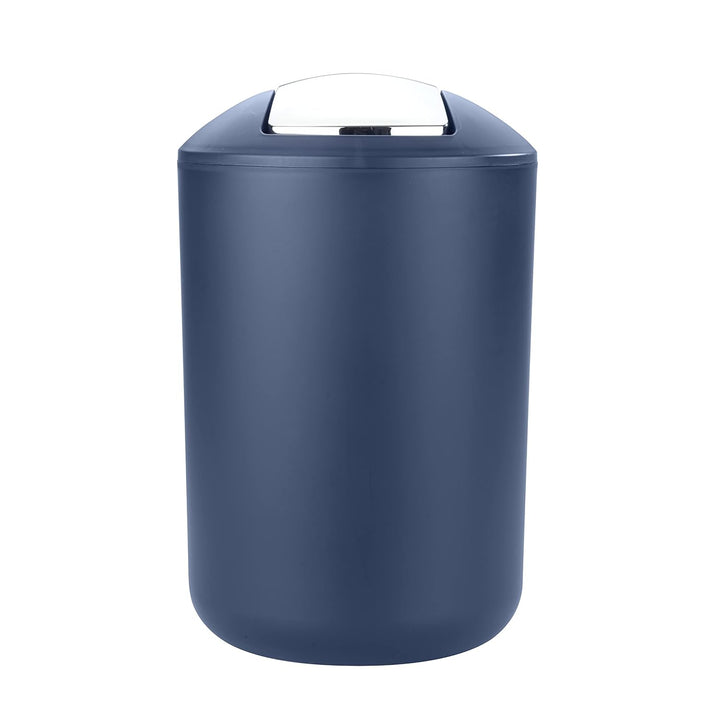 Kosmetikeimer mit Schwingdeckel, Badmülleimer bruchsicher in verschiedenen Farben 6,5 Liter (Blau),