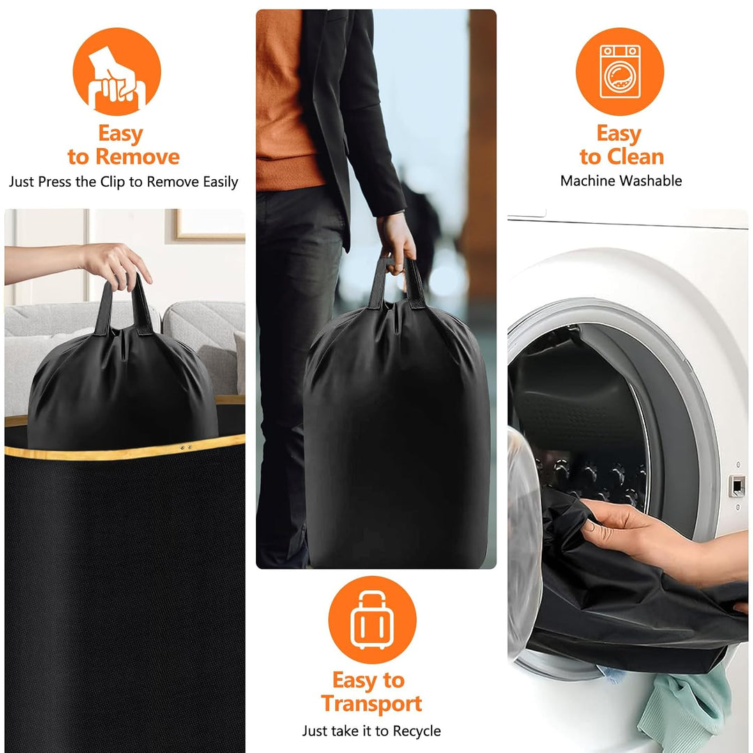 Pfandflaschen Sammelbehälter, 150l Flaschensammler Leergut,Oval Doppelte Taschen, Mit 2 Tragetasche,