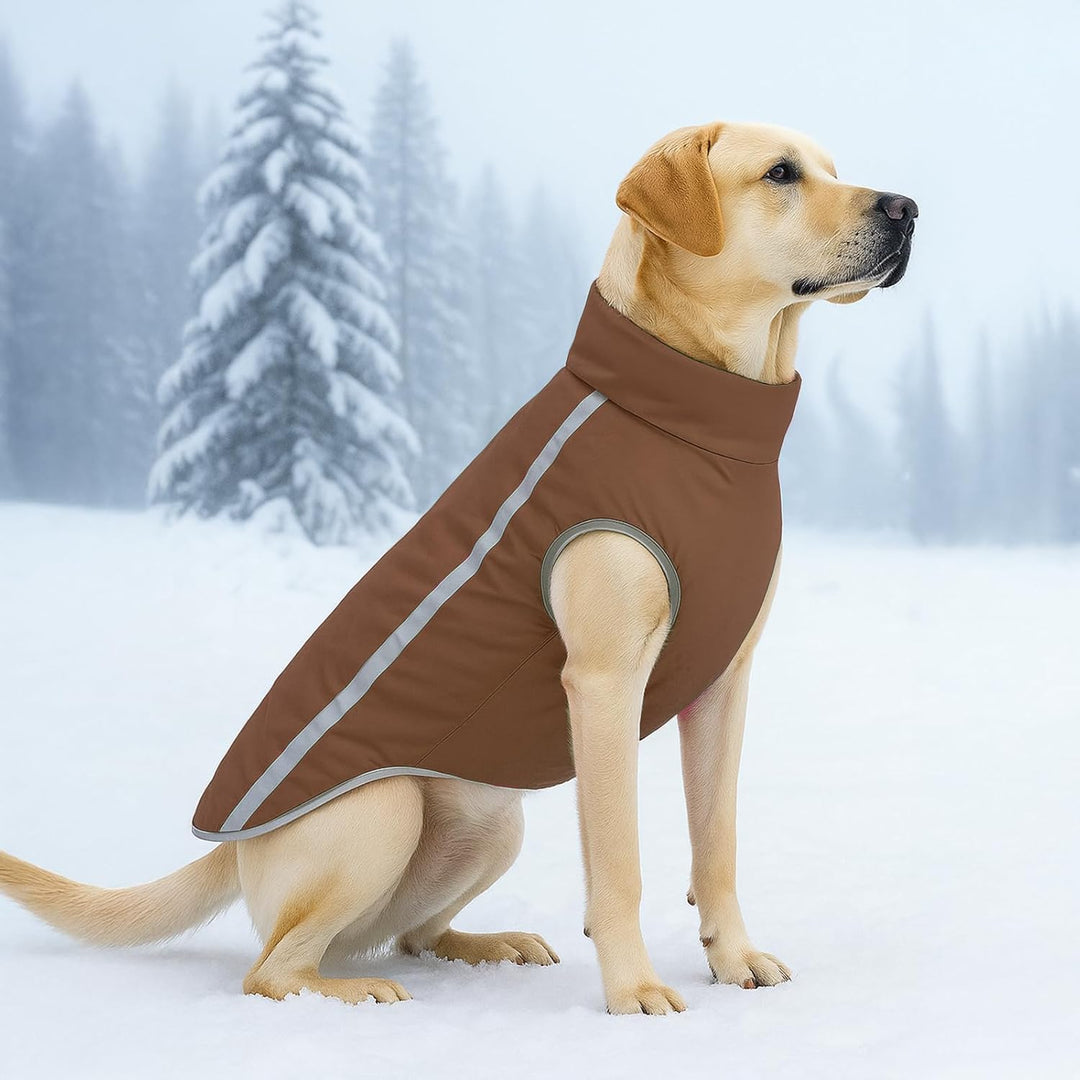 FEimaX Hundemantel Hundejacke wasserdichte Reflektierende Wintermantel mit Fleece Gefüttert Hund Wel