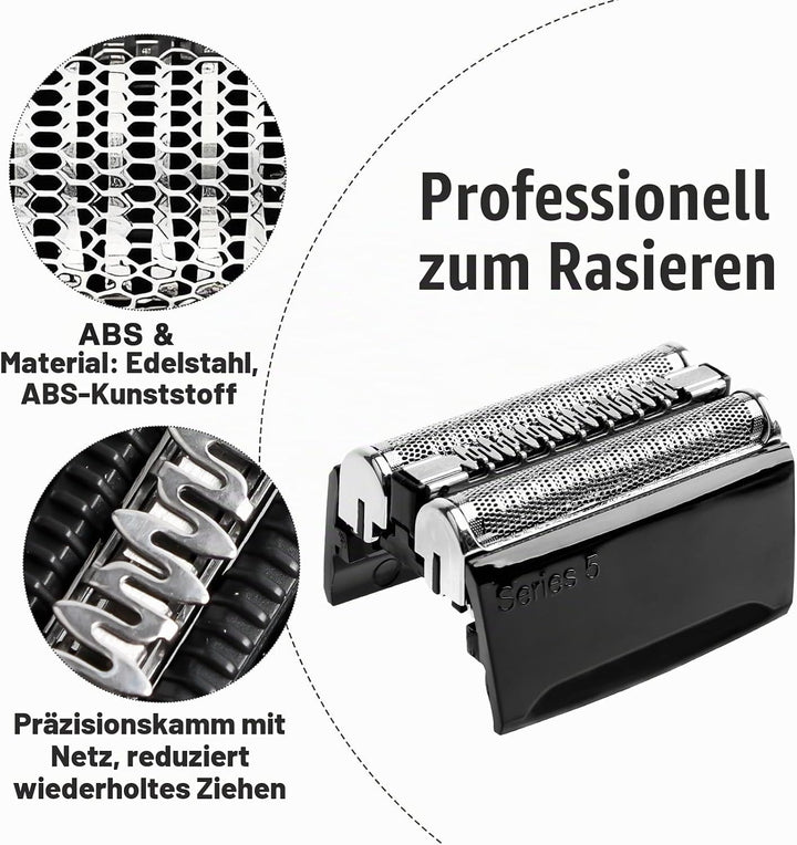 2 Stück Ersatz-Scherkopf Kompatibel mit Series 5, 52B Rasierköpfe Ersatzklingen Klingen Rasierkopf f