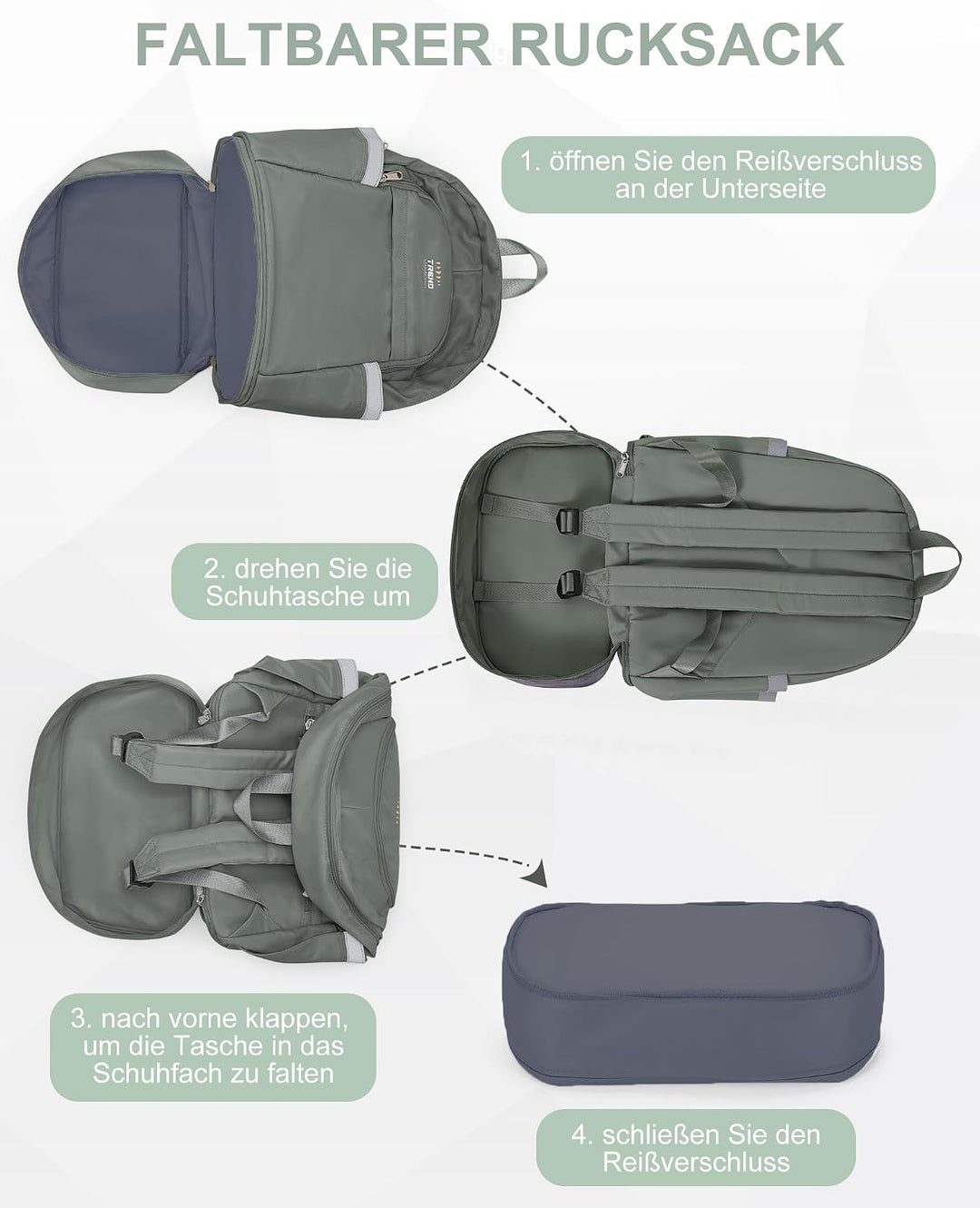 suradar Sportrucksack Damen Grosser Reiserucksack mit Schuhfach und Nasstasche für Damen Herren Lapt