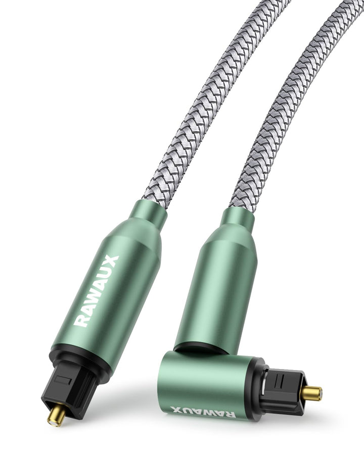 90 Grad Optisches Kabel 1M Rechtwinklig Optisches AudioKabel mit 360 Grad Rotierend Winkelstecker Di