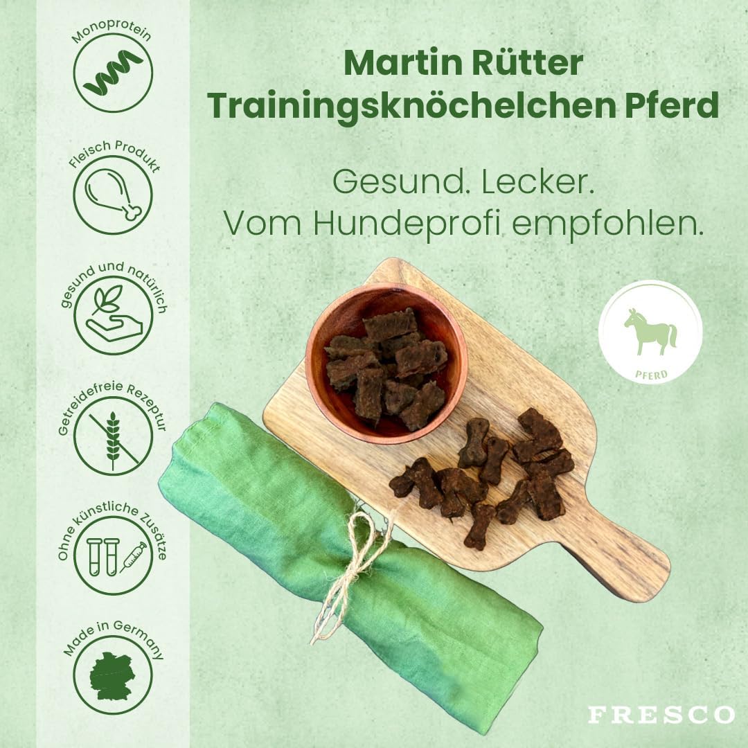 Fresco Dog Martin Rütter Trainingsknöchelchen Pferd 1kg-Eimer | getreidefreies Hundefutter | Trainin