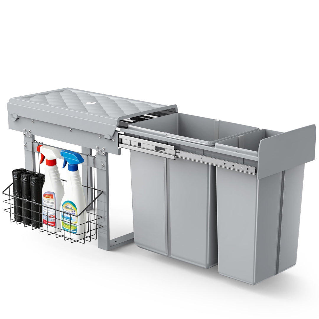 lovewind Abfallsammler Tandem, 10L+20L, Mülleimer küche, Mülltrennsystem für Unterschrank，Abfalleime