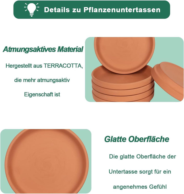 5.1 cm kleiner Terrakotta-Untersetzer – 32 Stück runde Mini-Blumentopf-Untersetzer, kleine Ton-Pflan