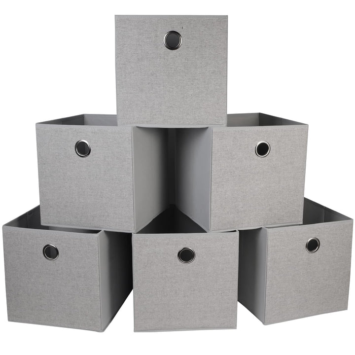 JAKAGO 6 Stück Faltbare Aufbewahrungsbox 30 x 30 x 30 cm Stoff Aufbewahrungswürfel Faltbox für Kalla
