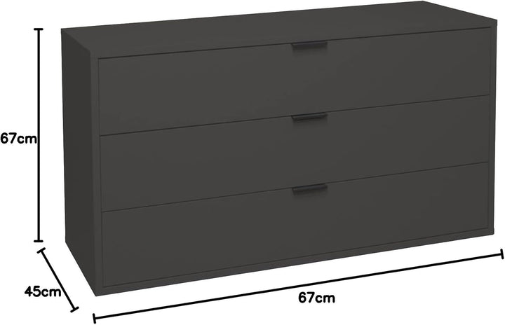 Bonnie/KO_03-119 Anthrazit matt Lack Schubladenkommode Kommode Sideboard ca. 119 x 67 x 45 cm