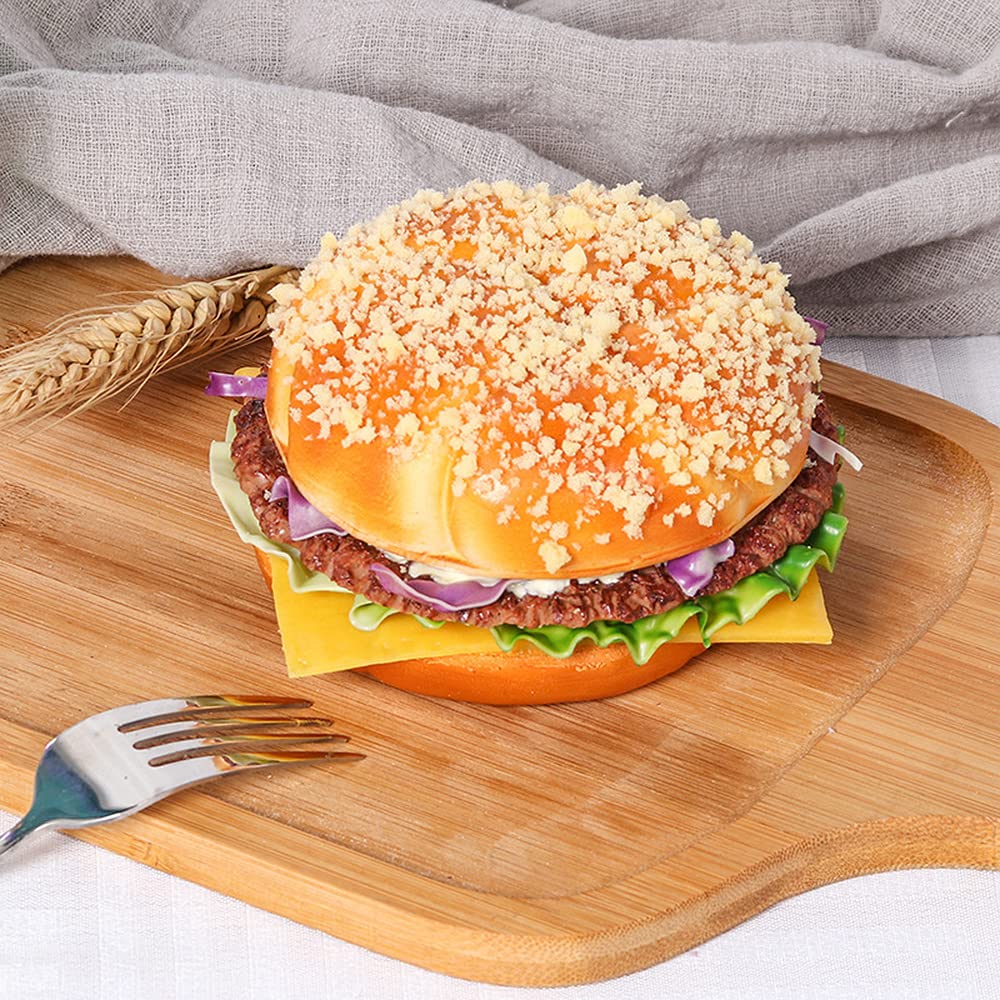 1 x künstlicher Hamburger-Burger, realistisches Brot-Modell, Fotografie-Requisite für Zuhause, Küche